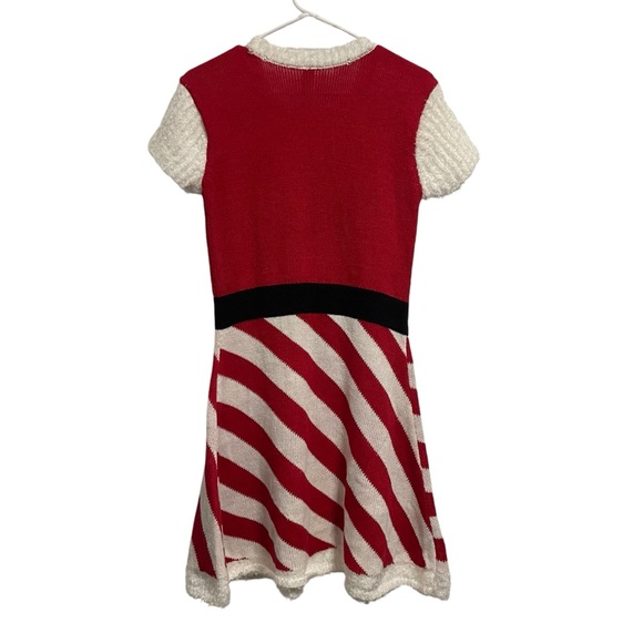 Holiday Christmas Candy Cane Stripe Knit Sweater Dress Juniors Size L 11 13 - Picture 4 of 4
